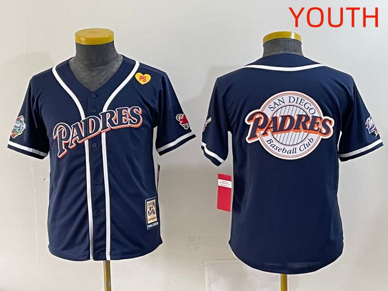Youth 2025 San Diego Padres Blank Blue Throwback Game Nike MLB Jersey style 20->youth mlb jersey->Youth Jersey